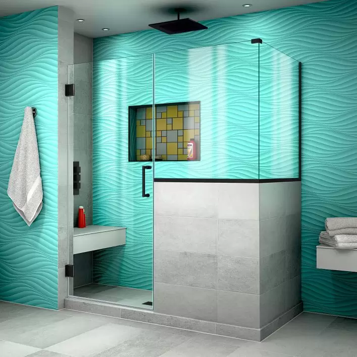 DreamLine Unidoor Plus 60 inch W x 30 3/8 inch D x 72 inch H Frameless ...
