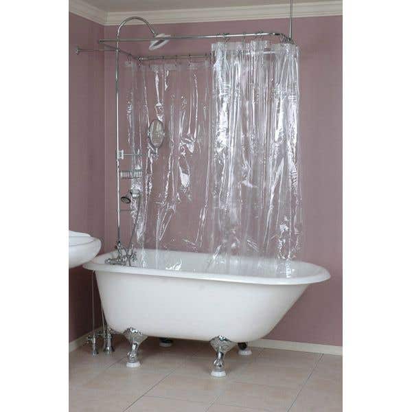 180 X70 Shower Curtain Vintage Tub, Round Shower Rod Clawfoot Tub