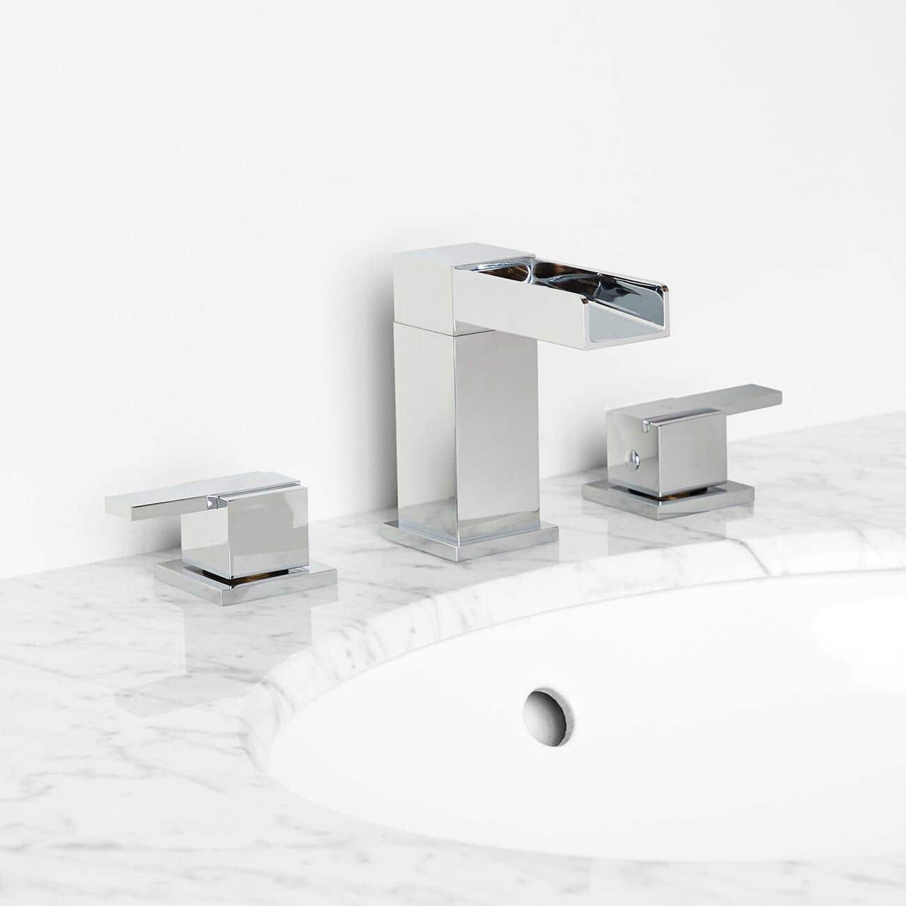 Details about   Silver Handle Use For Waterfall Widespread Bathtub Faucet with Hand Shower 