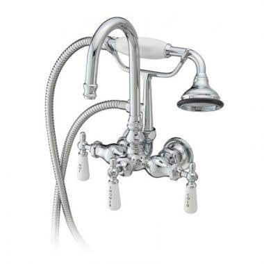 Cheviot Clawfoot Tub Wall Mount GooseneckTub Faucet with Handshower