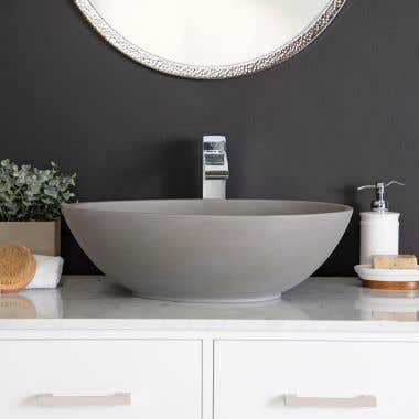 Lifestyle - Light Gray - Portland Collection 21 Inch Concrete Vessel Sink