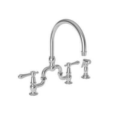 Newport Brass Chesterfield Bridge Kitchen Faucet with Side Spray - Lever Handles