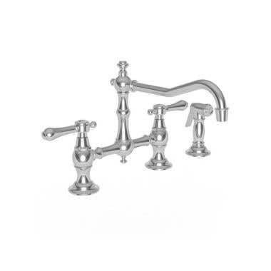 Newport Brass Chesterfield Bridge Kitchen Faucet with Side Spray - Lever Handles