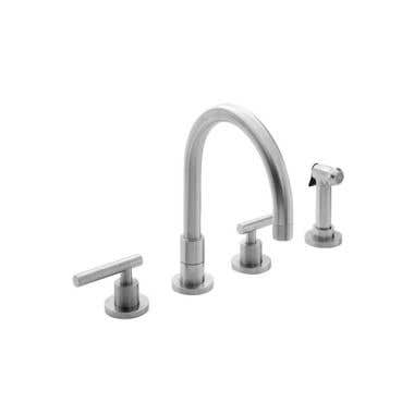 Newport Brass East Linear Widespread Kitchen Faucet with Side Spray - Lever Handles