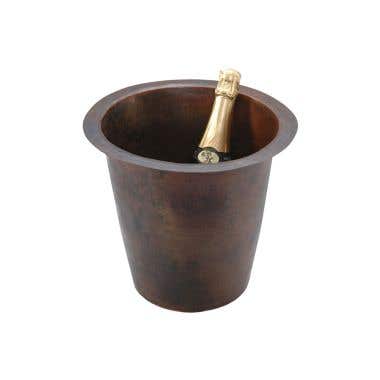 Premier Copper Products 12 Inch Round Copper Champagne Bar/Prep Sink
