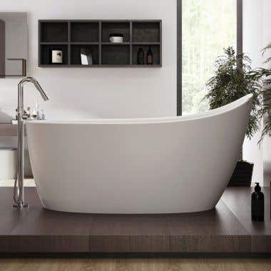 Aquatica Emmanuelle 2 66 Inch Freestanding Slipper Solid Surface Bathtub