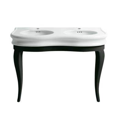 Whitehaus Collection China Series Large Double Bowl Console Sink