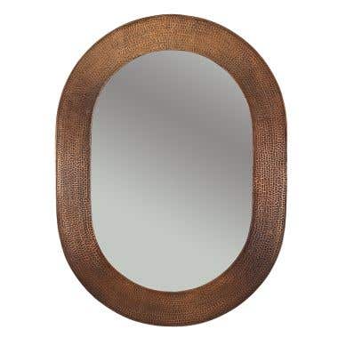 Premier Copper 35 Inch Hand Hammered Oval Copper Mirror