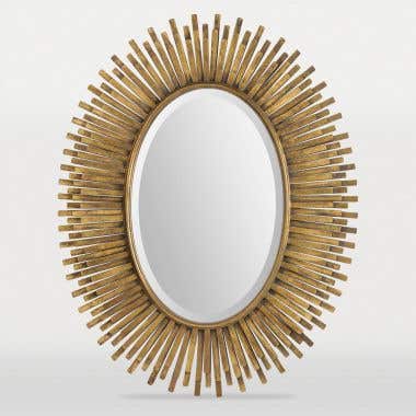 Ren Wil Sparta 31 Inch Oval Beveled Metal Frame Mirror