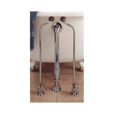 Strom Plumbing Clawfoot Tub Supply Lines with Round or Cross Handle Shut-Off Valves