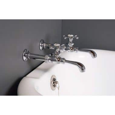 Strom Plumbing Bathroom Wall Mount Clawfoot Tub Faucet with Hodder High Flow Singles