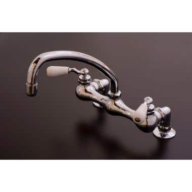 Strom Plumbing Deck Mount Kitchen Faucet with Swivel Spout - 8 Inch Centers