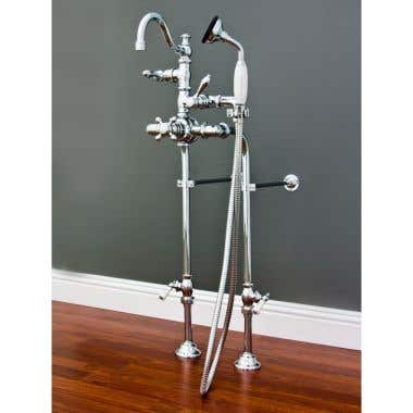 Strom Plumbing Thermostatic Arch Spount Freestanding Tub Faucet with Handshower