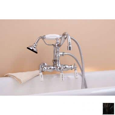 Strom Plumbing Wall Mount Tub Faucet with Handshower - 3-3/8 Inch Centers