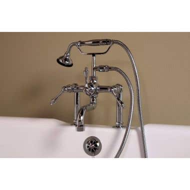 Strom Plumbing Deck Mount Clawfoot Tub Faucet with Handheld Shower