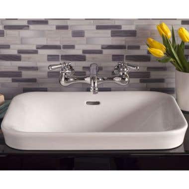 Strom Plumbing Porcelain Drop In Bathroom Sink - No Faucet Drillings