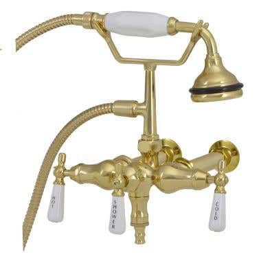 Randolph Morris Wall Mount Down Spout Clawfoot Tub Faucet with Handshower