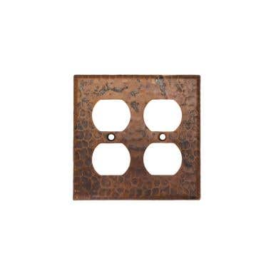 Premier Copper Products Copper Switchplate Double Duplex, 4 Hole Outlet Cover