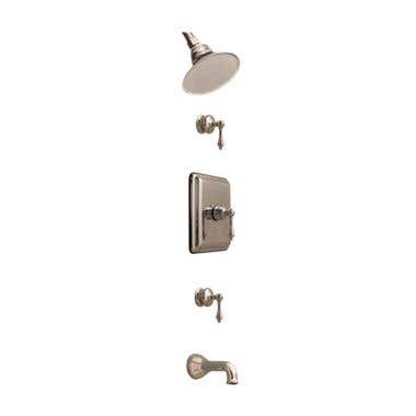 Strom Plumbing Complete Thermostatic Tub & Shower Set with Metal Lever Handles