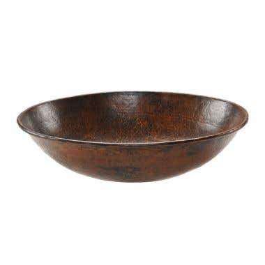 Premier Copper Products Oval Wired Rimmed Vessel Copper Sink