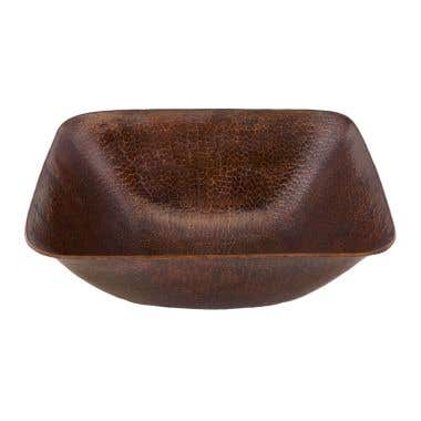 Premier Copper Products Square Vessel Hammered Copper Sink