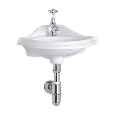 Whitehaus China Series Corner Basin Sink - Single Faucet Drillings