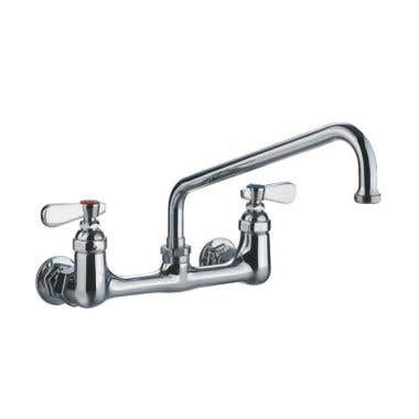 Whitehaus Wall Mount Utility Bridge Faucet with Extended Swivel Spout and Lever Handles