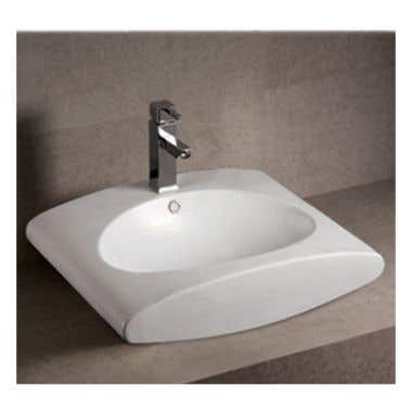 Whitehaus Isabella Collection Rectangular Vessel Sink with Integrated Oval Bowl