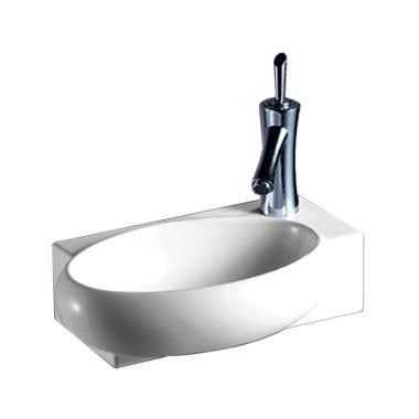 Whitehaus Isabella Rectangular Wall Mount Basin with Integrated Oval Bowl