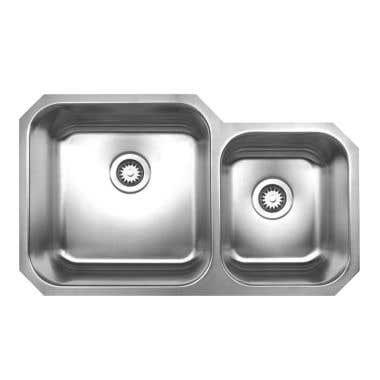 Whitehaus Noah Collection Double Bowl Undermount Kitchen Sink- No Faucet Drillings