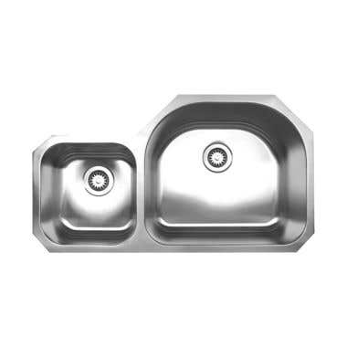 Whitehaus Double Bowl Undermount Kitchen Sink- No Faucet Drillings