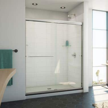 Alliance Pro ML 56-60 in. W x 70 1/2 in. H Semi-Frameless Sliding Shower Door and Clear Glass