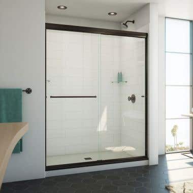 Alliance Pro ML 56-60 in. W x 74 1/2 in. H Semi-Frameless Sliding Shower Door and Clear Glass