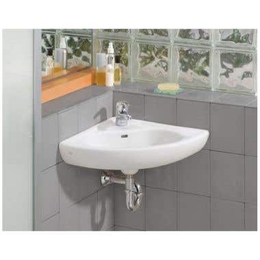 Cheviot Small Wall Mount Corner Bathroom Sink - Single Faucet Drilling