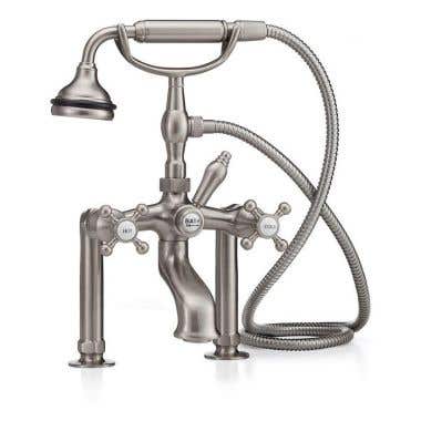 Cheviot Deck Mount Clawfoot Tub Faucet with Hand Shower and Cross Handles