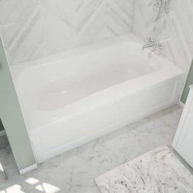 Cariani Acrylic Alcove Bathtub - White