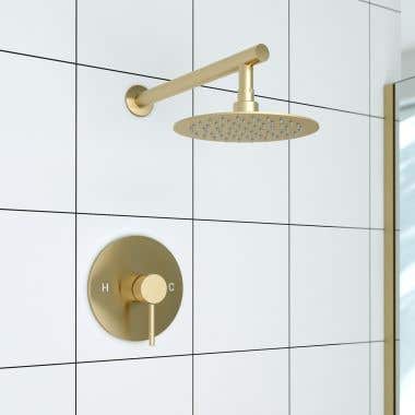 Tranquil Rainfall Shower Set with Round Shower Head and Round Valve