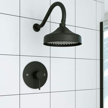Tranquil Rainfall Shower Set with Round Shower Head and Round Valve