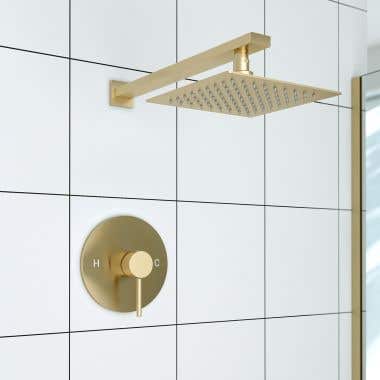 Tranquil Rainfall Shower Set with Square Shower Head and Round Valve