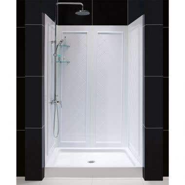 Life - 34 x 48  Acrylic Shower Base and Backwall Kit - Center Drain