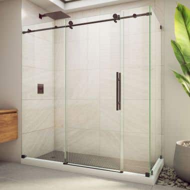 Enigma-X 34 1/2 in. D x 68 3/8 - 72 3/8 in. W x 76 in. H Clear Sliding Shower Enclosure