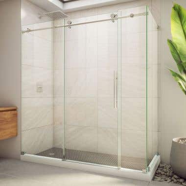 Enigma-X 32 1/2 in. D x 68 3/8 - 72 3/8 in. W x 76 in. H Clear Sliding Shower Enclosure