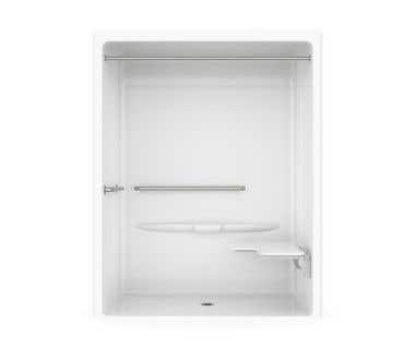 67 x 30 Acrylic Alcove Center Drain One-Piece Shower in White