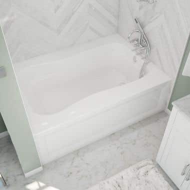 Marratta Acrylic 60 Inch Alcove Bathtub - White