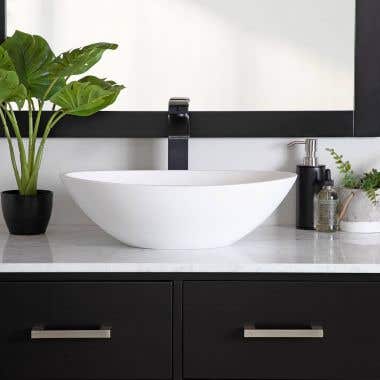 Lifestyle -Costera Resin Oval Vessel Bathroom Sink - Matte White