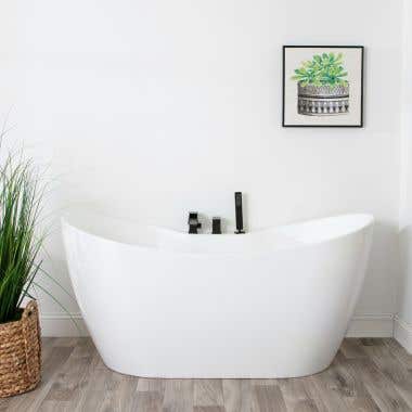 Matte Black - Package 5 - Maxwell Acrylic Double Slipper Freestanding Tub Package