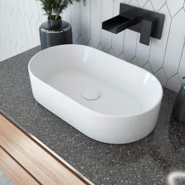 Lifestyle - Minimalist Collection Ceramic Oblong Vessel Bathroom Sink