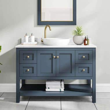 Lifetsyle - Bristol 48 Inch Modern Console Vanity with Semi-Recessed Sink - Navy