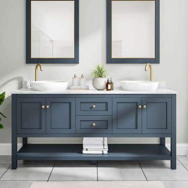 Lifetsyle - Bristol 72 Inch Modern Console Vanity with Semi-Recessed Sink - Navy