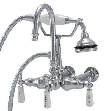 Randolph Morris Wall Mount Gooseneck Clawfoot Tub Faucet with Handshower